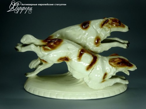 Купить фарфоровые статуэтки Sitzendorf, Бегущие борзые, Германия